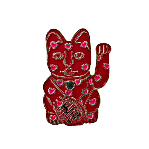 Fortune Cat - Red With Heart